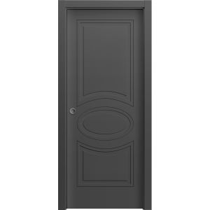 Sliding Pocket Door 18 x 84 inches / Mela 7001 Painted Black / Kit Rail Hardware / MDF Interior Bedroom Modern Doors