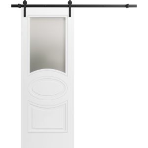 Modern Barn Door / Mela 7012 / 6.6FT Rail Track Heavy Hardware Set / Solid Panel Interior Doors-18" x 80"