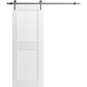 Modern Barn Door with Hardware / Mela 7444 / 6.6FT Rail Track Set / Solid Panel Interior Doors-18" x 80"