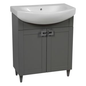 Modern Free standing Bathroom Vanity with Washbasin | Woodmix Gray Matte Collection | Non-Toxic Fire-Resistant MDF