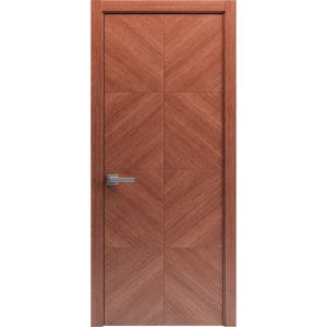 Modern Wood Interior Door with Hardware | Riviera 9014 Walnut | Single Panel Frame Trims | Bathroom Bedroom Sturdy Doors - 16" x 78"