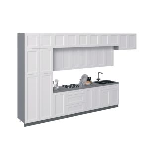 Kitchen Serene Collection White Matte Color Base Size 15Ft Wide