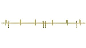 Barn Sliding Hardware Kit Track Rail Set-6.6FT Bypass Barn-Gold
