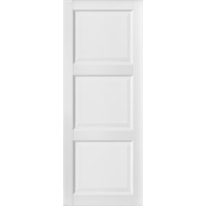3-Panel Slab Barn Door | Lucia 2661 White Silk | Sturdy Finished Wooden Kitchen Pantry Shaker Doors | Pocket Closet Sliding 