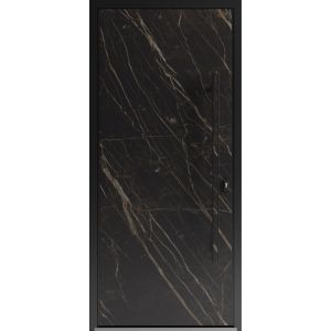 Front Exterior Prehung Steel Door / Dekton 0118 Natural Noir / Entry Metal Modern Painted W36" x H80" Left hand Inswing