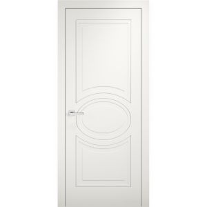 Solid French Door / Mela 7001 Matte White / Single Regular Panel Frame Handle / Bathroom Bedroom Modern Doors 