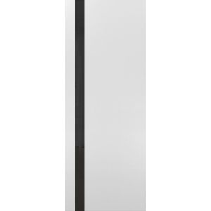 Slab Barn Door Panel | Planum 0040 White Silk with Black Glass | Sturdy Finished Doors | Pocket Closet Sliding