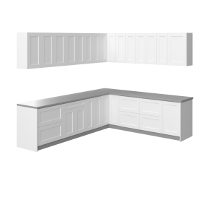 Kitchen Modern Collection White Matte Color Base Size 10x8,5Ft Wide