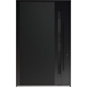Front Exterior Pivot Prehung Aluminum Door / Axis 1163 Ardesia Nero / Entry Metal Modern W48" x H80" Left-hand Inswing