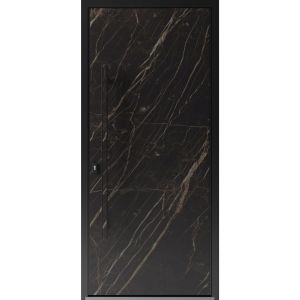 Front Exterior Prehung Steel Door / Dekton 0118 Natural Noir / Entry Metal Modern Painted W36" x H80" Right hand Inswing
