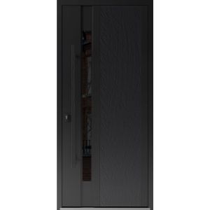 Front Exterior Prehung Steel Door / Dekton 0163 Ardesia Nero / Entry Metal Modern Painted W36" x H80" Right hand Inswing