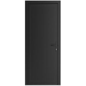 Front Exterior Prehung Metal-Plastic Door | Manux 8111 Matte Black | Office Commercial and Residential Doors Entrance Patio Garage W36" x H80" Left hand Inswing