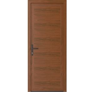 Front Exterior Prehung Metal-Plastic Door | Manux 8111 Walnut | Office Commercial and Residential Doors Entrance Patio Garage W36" x H80" Right hand Inswing