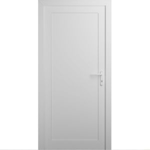 Front Exterior Prehung Metal-Plastic Door | Manux 8111 White Silk | Office Commercial and Residential Doors Entrance Patio Garage W36" x H80" Left hand Inswing
