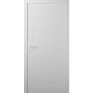 Front Exterior Prehung Metal-Plastic Door | Manux 8111 White Silk | Office Commercial and Residential Doors Entrance Patio Garage W36" x H80" Right hand Inswing