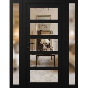 Manux 8522 exterior metal-plastic door 60x80 (12+36+12x80) black upvc