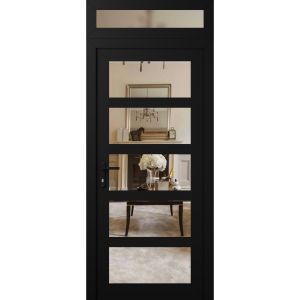 Manux 8522 exterior metal-plastic door 36x94 (36x80+14) black upvc