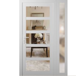 Manux 8522 exterior metal-plastic door 48x80 (36+12x80) white upvc