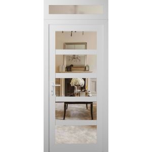 Manux 8522 exterior metal-plastic door 36x94 (36x80+14) white upvc