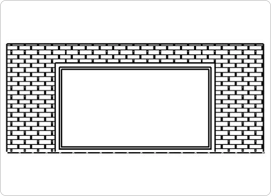 Assembled frame placed in the opening with installation gaps on all sides